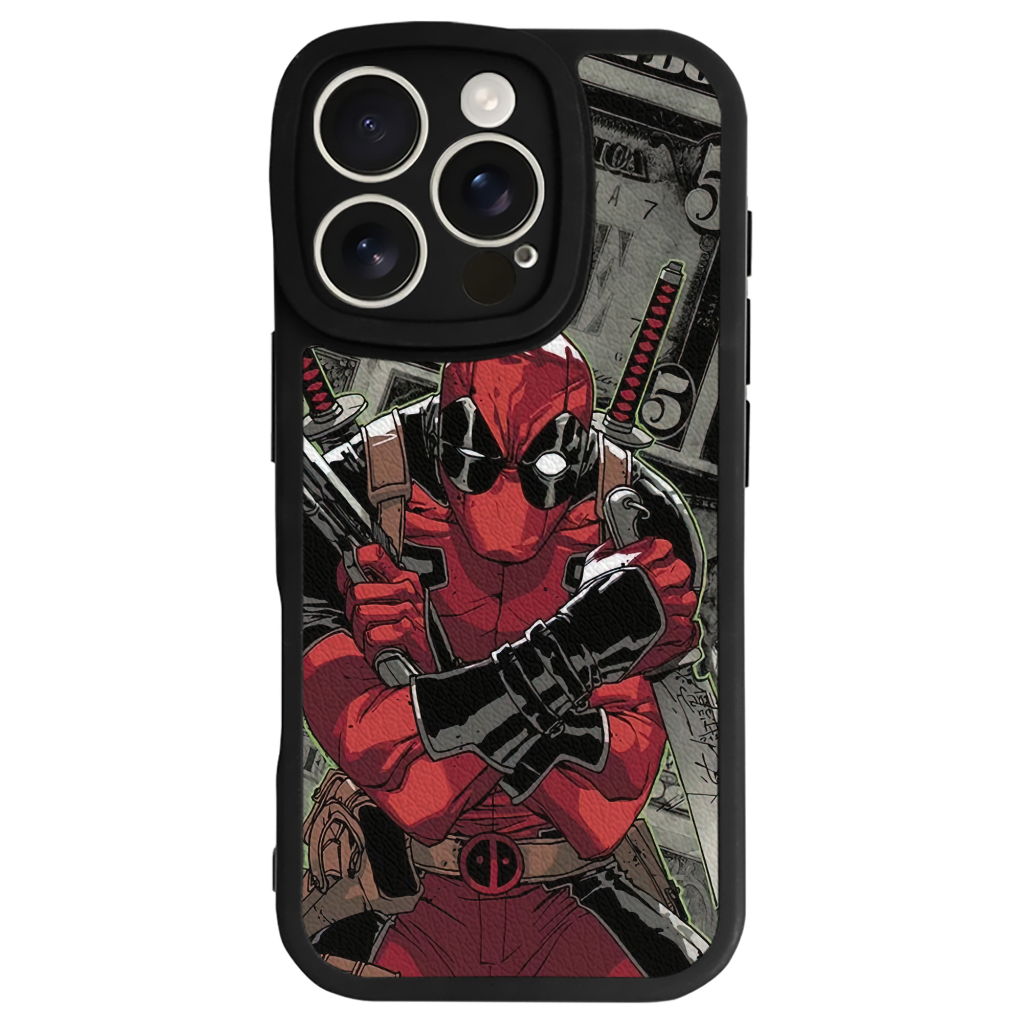 （画像用） Deadpool デッドプール 【iPhone 16シリーズ対応】シリコンスマホケース（レザー調） 材質：シリコン